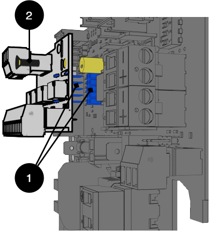 Relay cards are mounted on terminals on motherboards